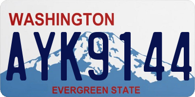 WA license plate AYK9144