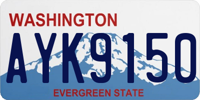 WA license plate AYK9150