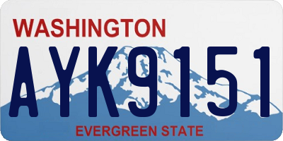 WA license plate AYK9151