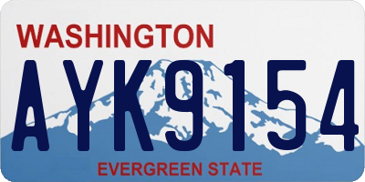 WA license plate AYK9154