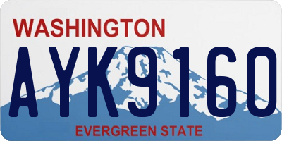 WA license plate AYK9160