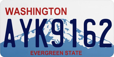 WA license plate AYK9162