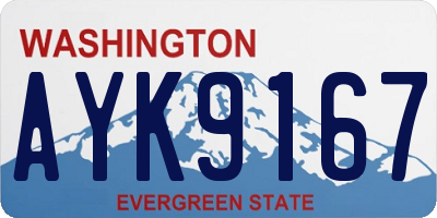WA license plate AYK9167