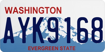 WA license plate AYK9168