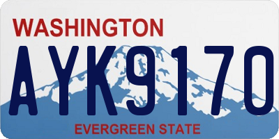 WA license plate AYK9170