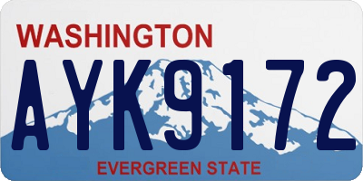 WA license plate AYK9172