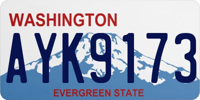 WA license plate AYK9173