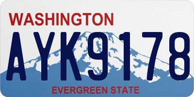 WA license plate AYK9178