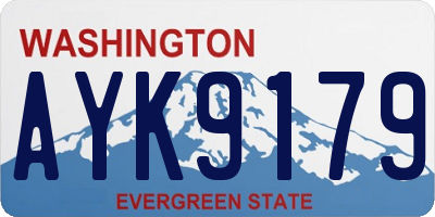 WA license plate AYK9179
