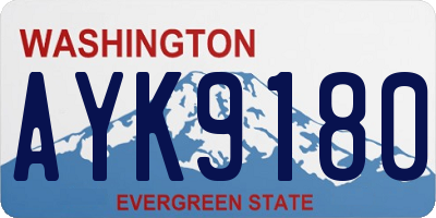 WA license plate AYK9180