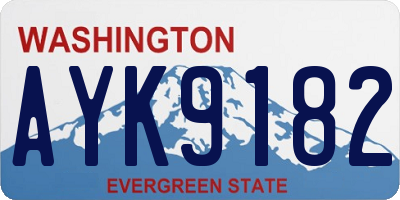 WA license plate AYK9182