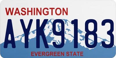 WA license plate AYK9183