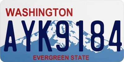 WA license plate AYK9184