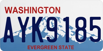 WA license plate AYK9185