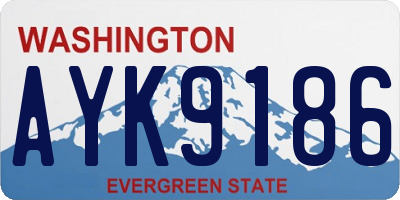 WA license plate AYK9186