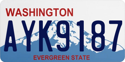 WA license plate AYK9187