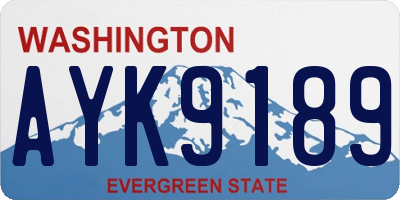 WA license plate AYK9189