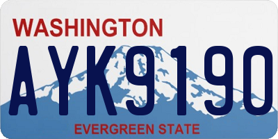 WA license plate AYK9190