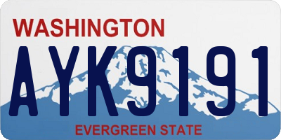 WA license plate AYK9191