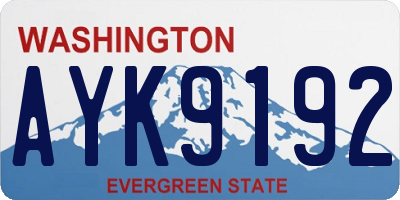 WA license plate AYK9192