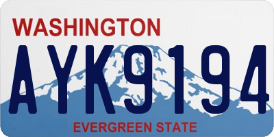 WA license plate AYK9194