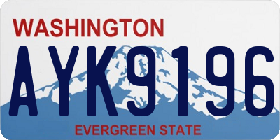 WA license plate AYK9196