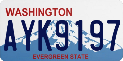 WA license plate AYK9197