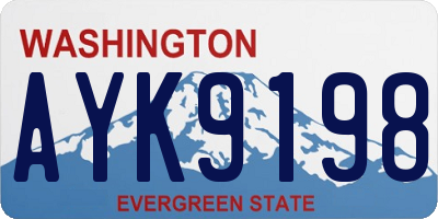 WA license plate AYK9198