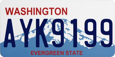 WA license plate AYK9199