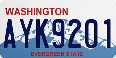 WA license plate AYK9201