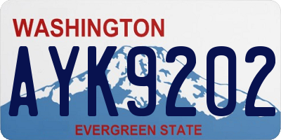 WA license plate AYK9202