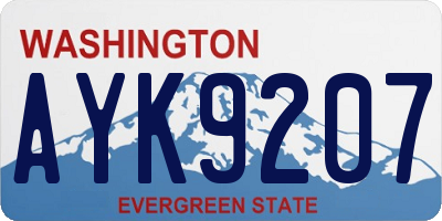 WA license plate AYK9207