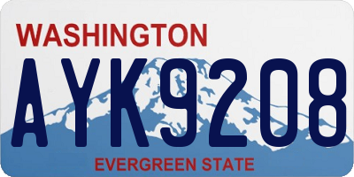 WA license plate AYK9208