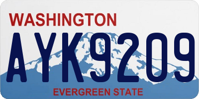WA license plate AYK9209