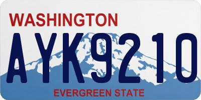 WA license plate AYK9210