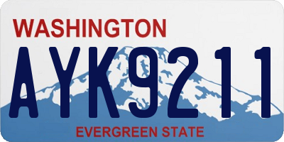 WA license plate AYK9211