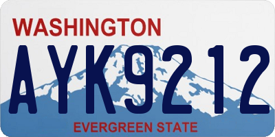 WA license plate AYK9212