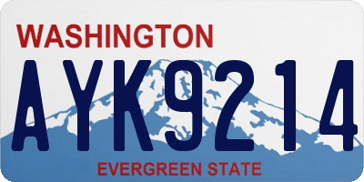 WA license plate AYK9214