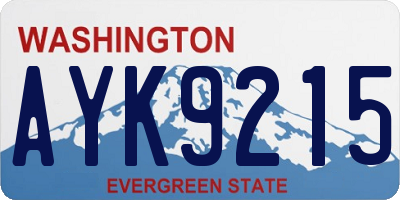 WA license plate AYK9215