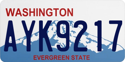 WA license plate AYK9217