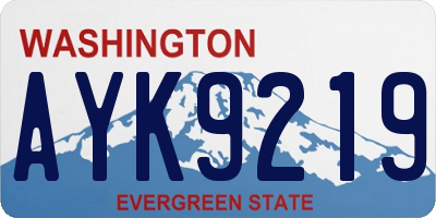 WA license plate AYK9219