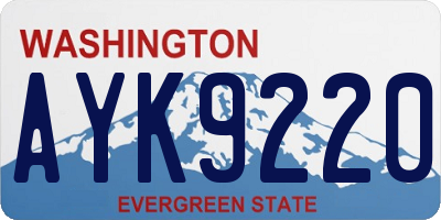 WA license plate AYK9220