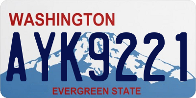 WA license plate AYK9221