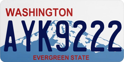 WA license plate AYK9222