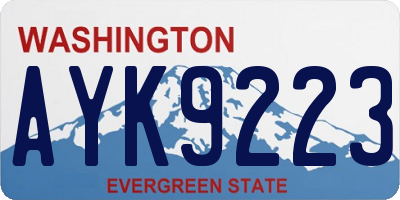 WA license plate AYK9223