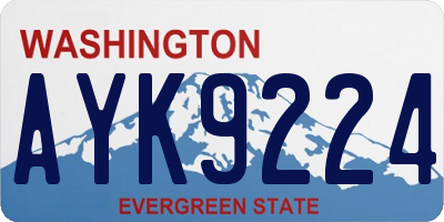 WA license plate AYK9224