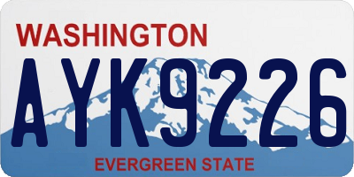 WA license plate AYK9226