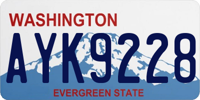 WA license plate AYK9228