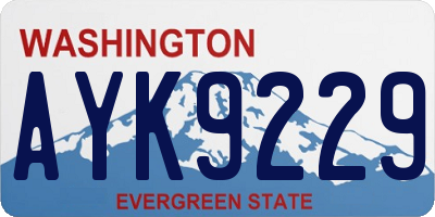WA license plate AYK9229