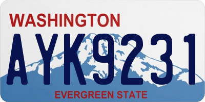 WA license plate AYK9231